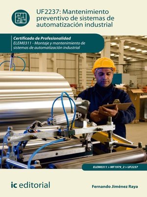 cover image of Mantenimiento preventivo de sistemas de automatización industrial. ELEM0311